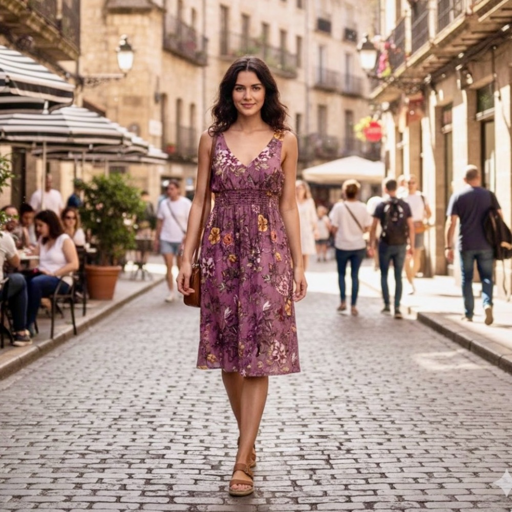 🚨3X$30🚨 Floral Purple Sleeveless Dress